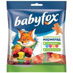 Мармелад «Babyfox» жевательный, с соком ягод и фруктов 70г