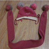 Комплект шапка + шарф на девочку 2-4 года